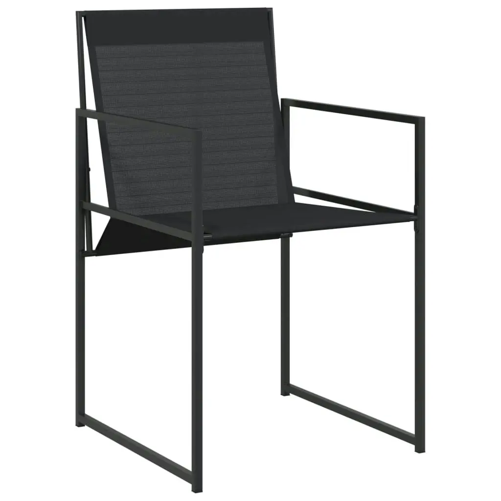 Garden Chairs 4 pcs Black Steel and Textilene 4008593