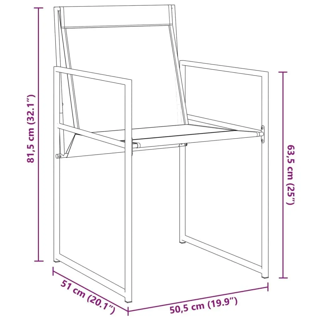 Garden Chairs 4 pcs Black Steel and Textilene 4008593