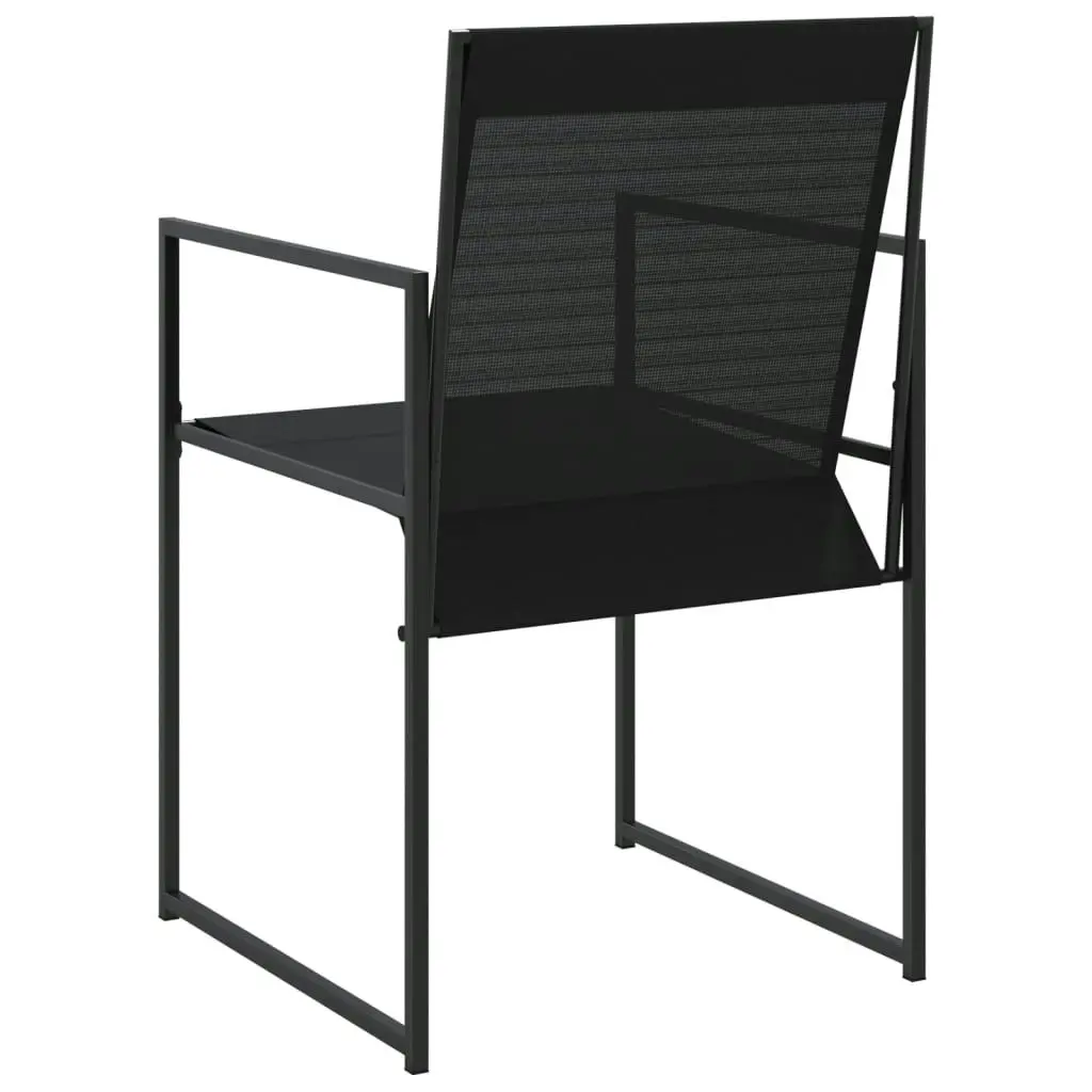 Garden Chairs 4 pcs Black Steel and Textilene 4008593