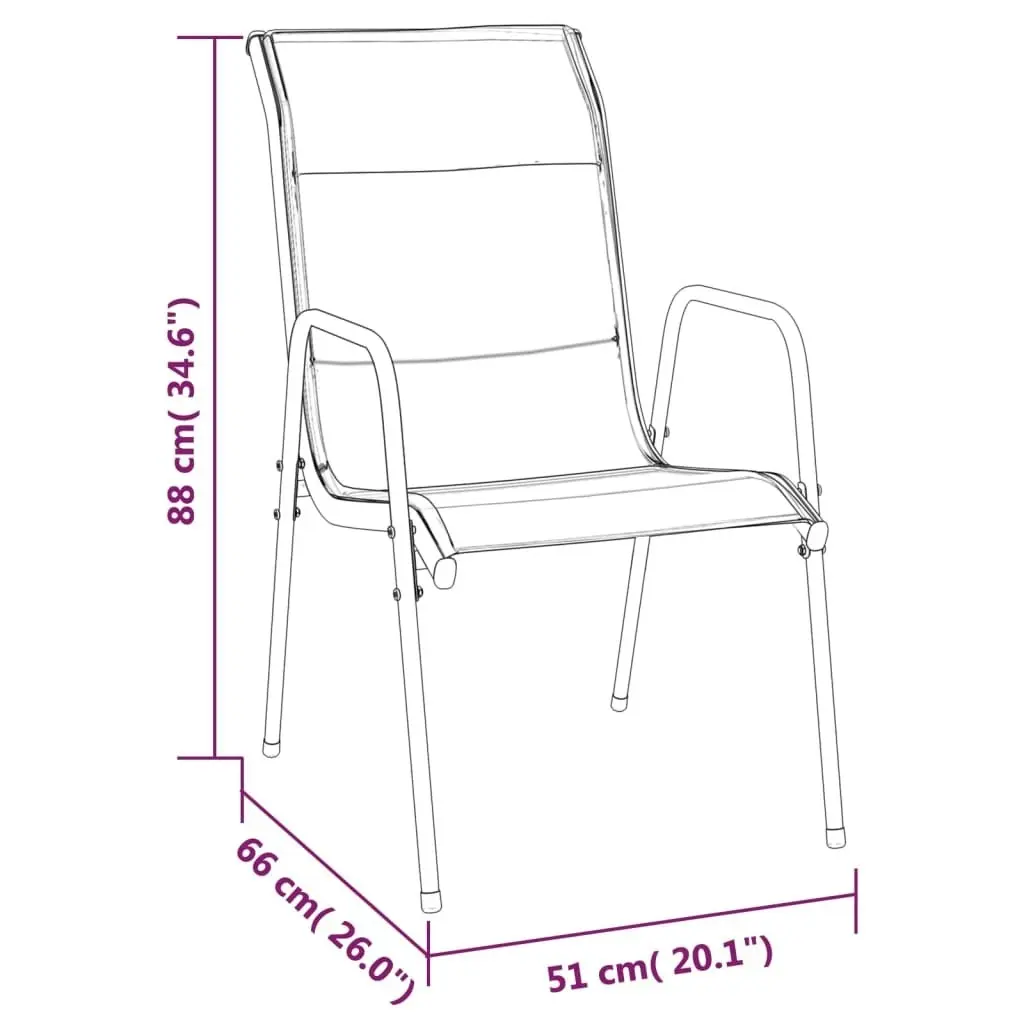 Garden Chairs 4 pcs Steel and Textilene Black 316821