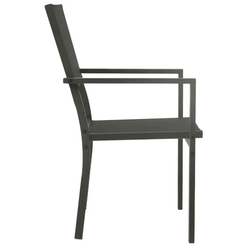 Garden Chairs 4 pcs Textilene and Steel Black and Anthracite 313078