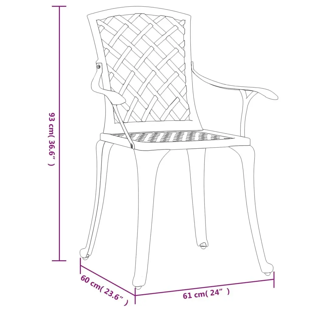 Garden Chairs 6 pcs Cast Aluminium White 3216321