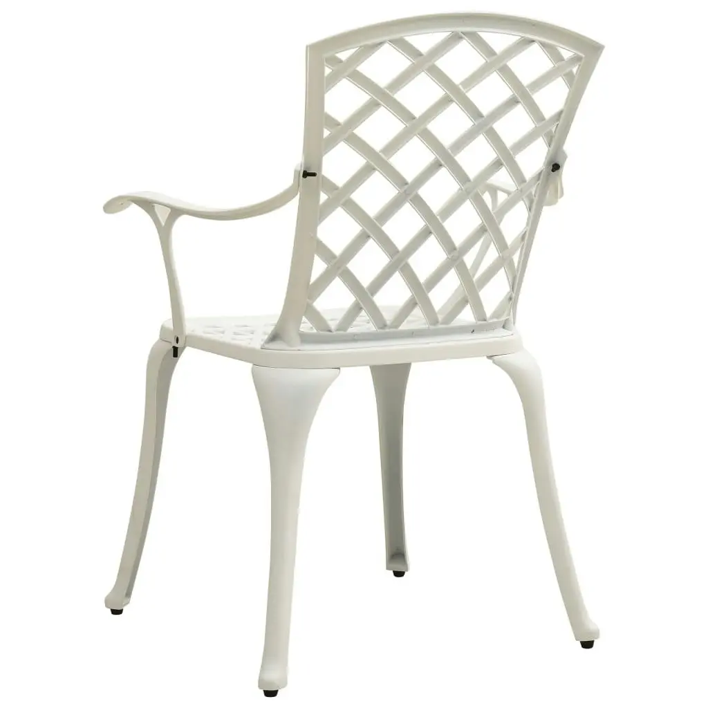 Garden Chairs 6 pcs Cast Aluminium White 3216321