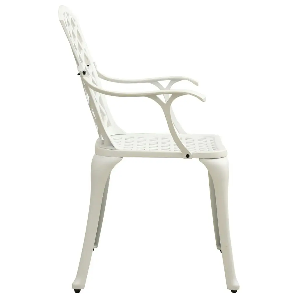 Garden Chairs 6 pcs Cast Aluminium White 3216321