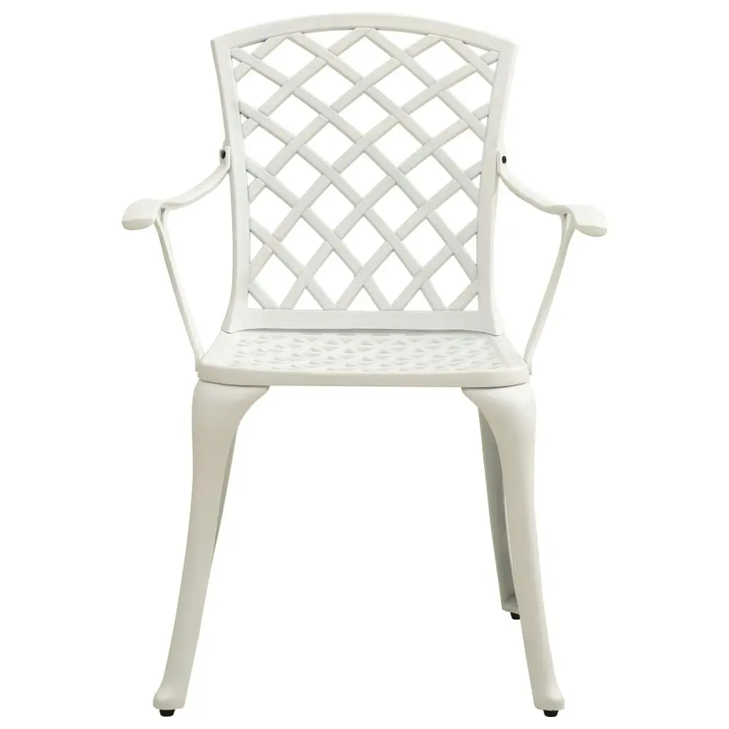 Garden Chairs 6 pcs Cast Aluminium White 3216321