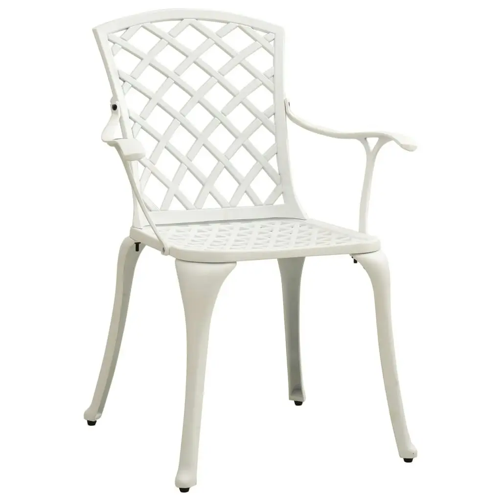 Garden Chairs 6 pcs Cast Aluminium White 3216321