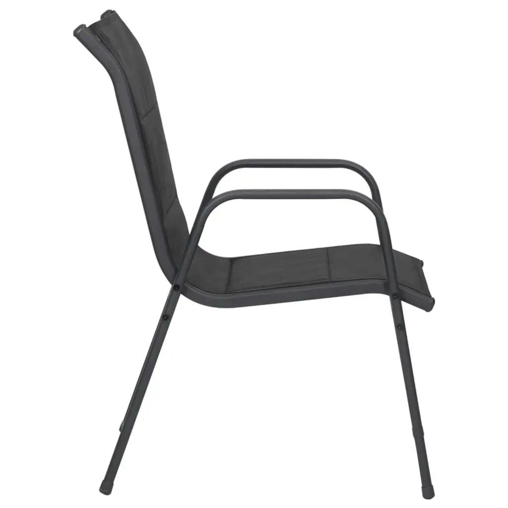 Garden Chairs 6 pcs Steel and Textilene Black 316822