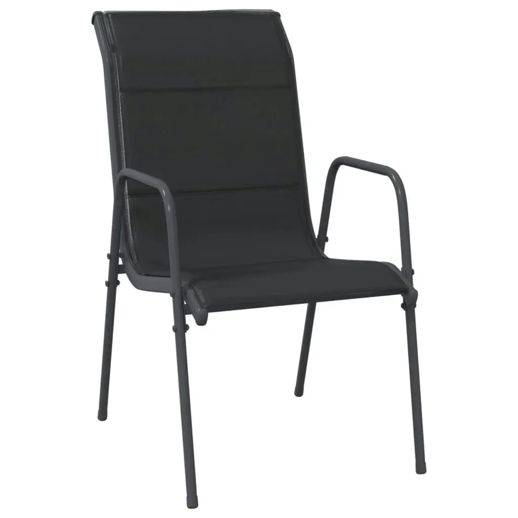 Garden Chairs 6 pcs Steel and Textilene Black 316822