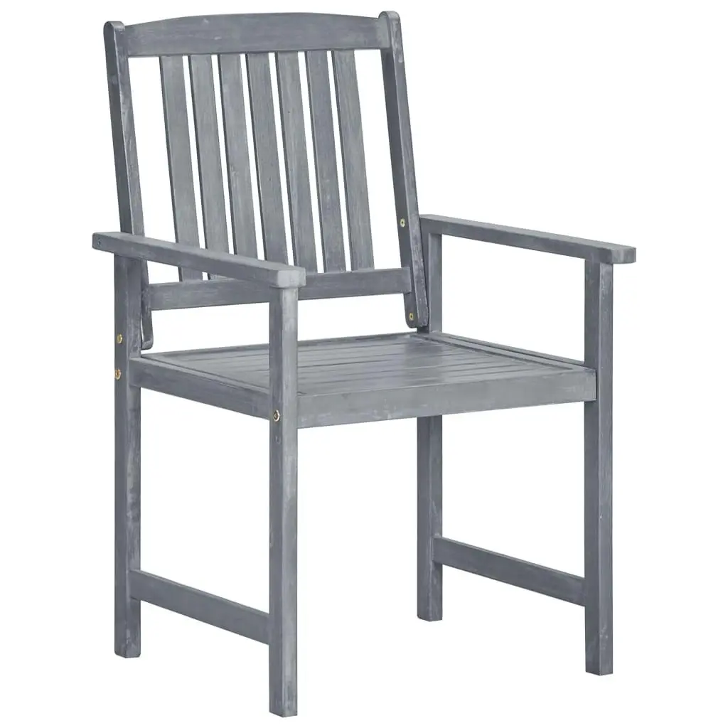 Garden Chairs 8 pcs Solid Acacia Wood Grey 3078206