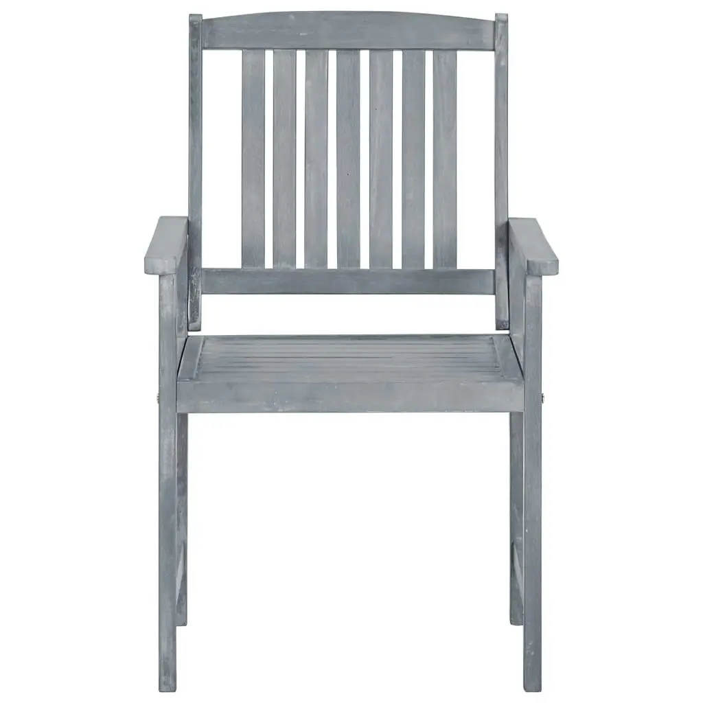 Garden Chairs 8 pcs Solid Acacia Wood Grey 3078206