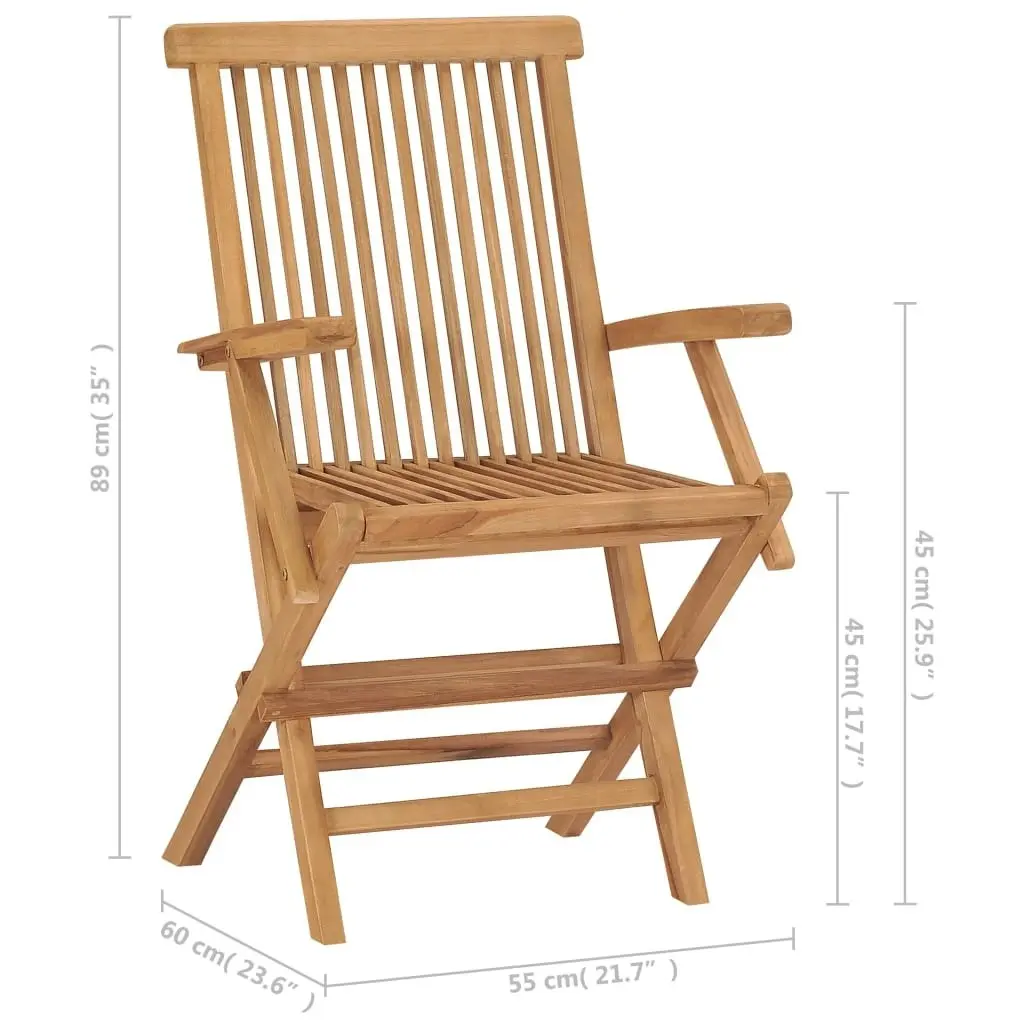 Garden Chairs with Anthracite Cushions 2 pcs Solid Teak Wood 3062502