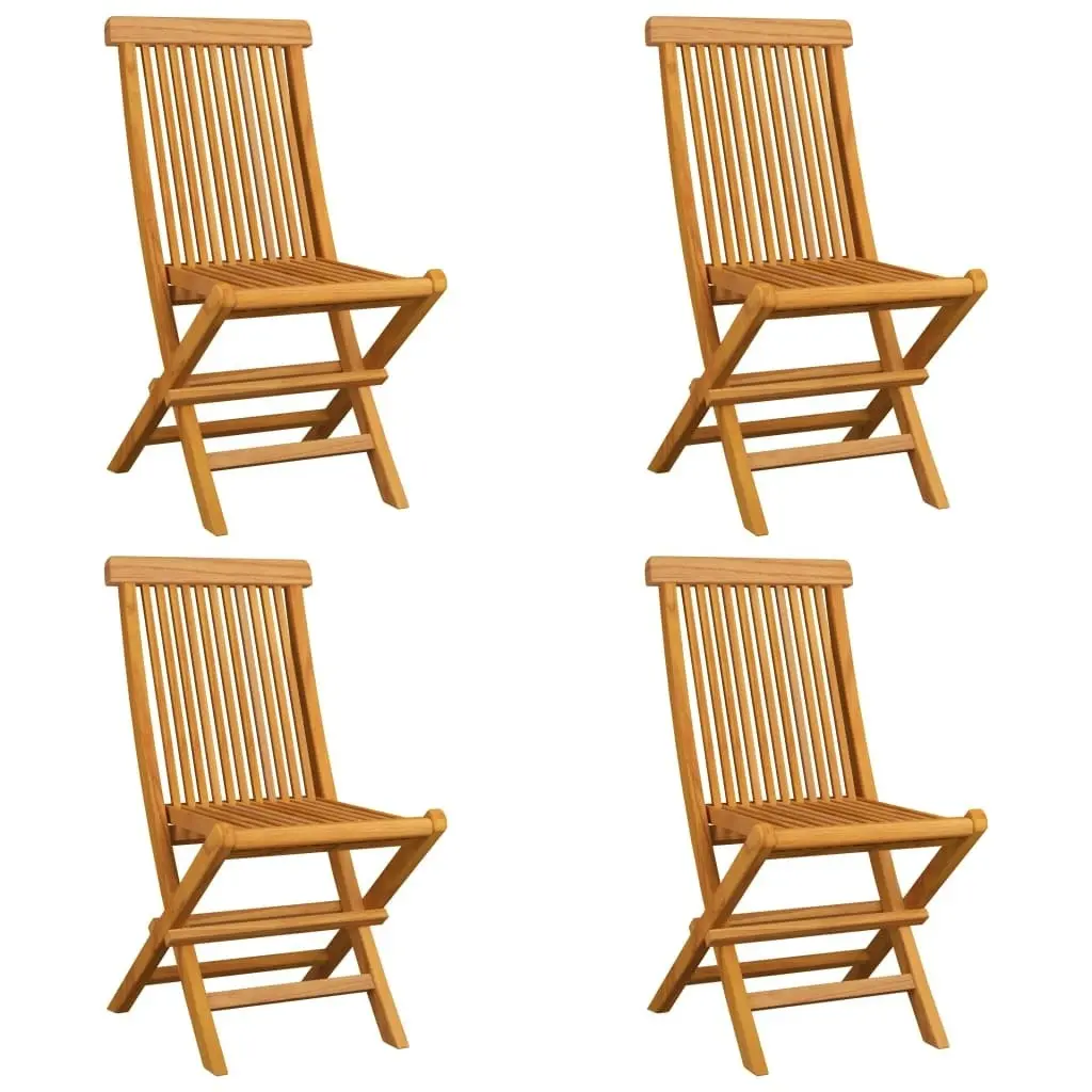 Garden Chairs with Anthracite Cushions 4 pcs Solid Teak Wood 3062583