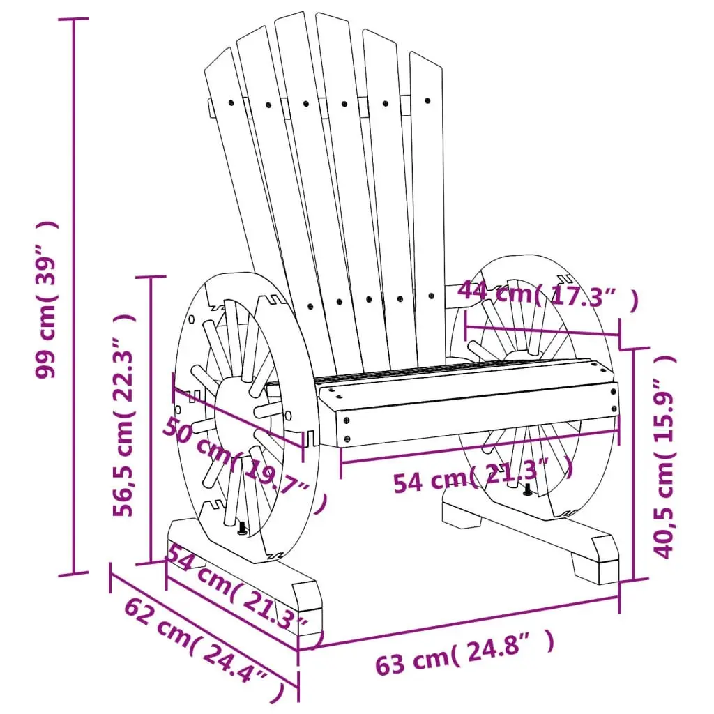 Garden Adirondack Chairs 2 pcs Solid Wood Fir 365091