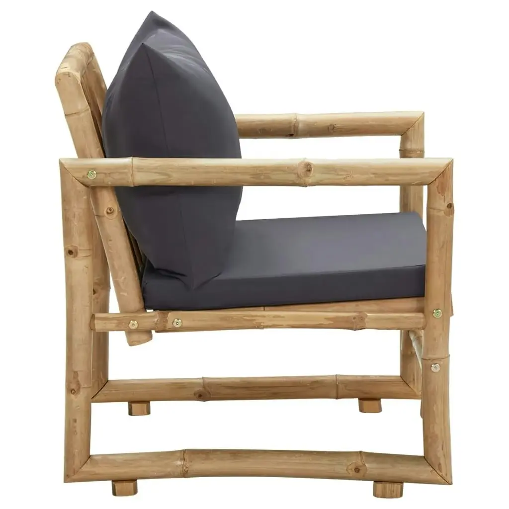 Garden Chairs with Cushions 2 pcs Bamboo 315599