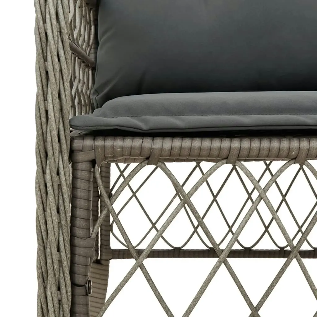 Garden Chairs with Cushions 2 pcs Grey Poly Rattan 365155