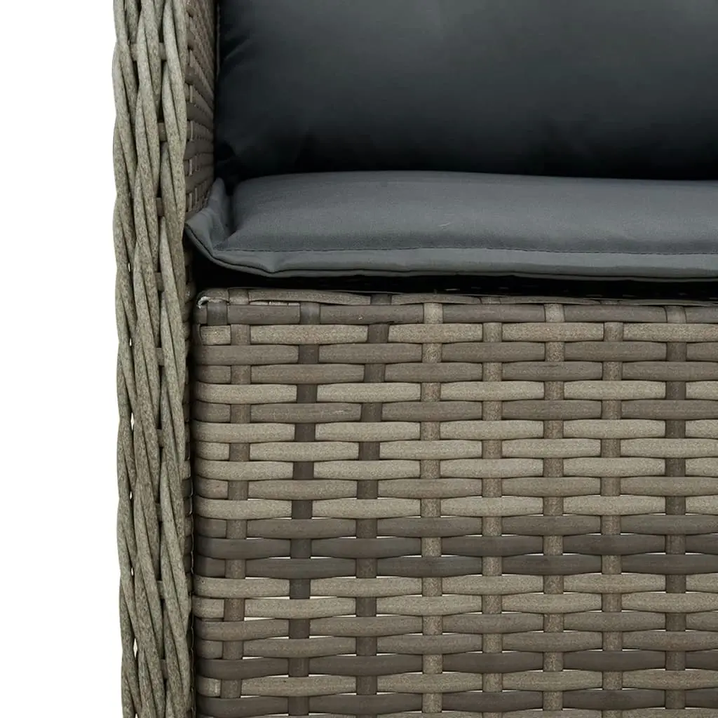 Garden Chairs with Cushions 2 pcs Grey Poly Rattan 365147