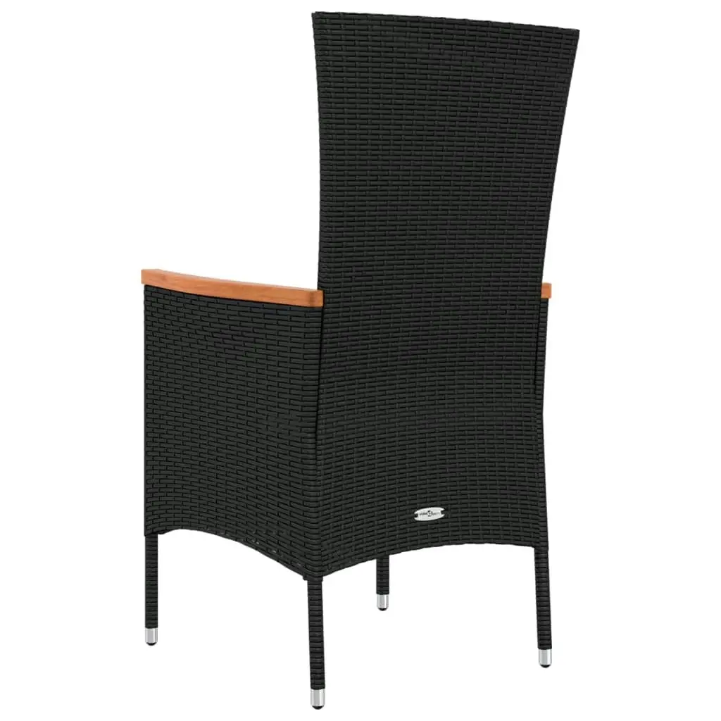 Garden Chairs with Cushions 2 pcs Poly Rattan Black 319525