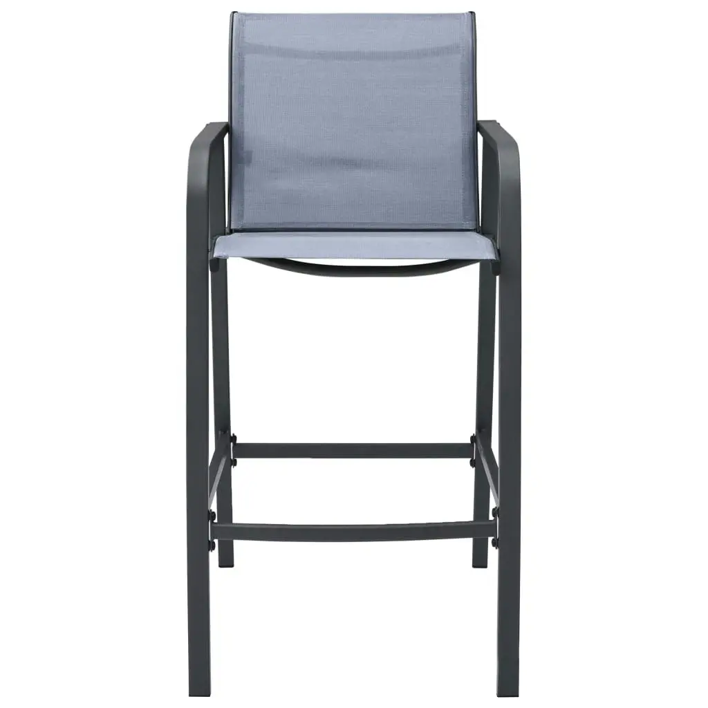 Garden Bar Chairs 2 pcs Grey Textilene 48118