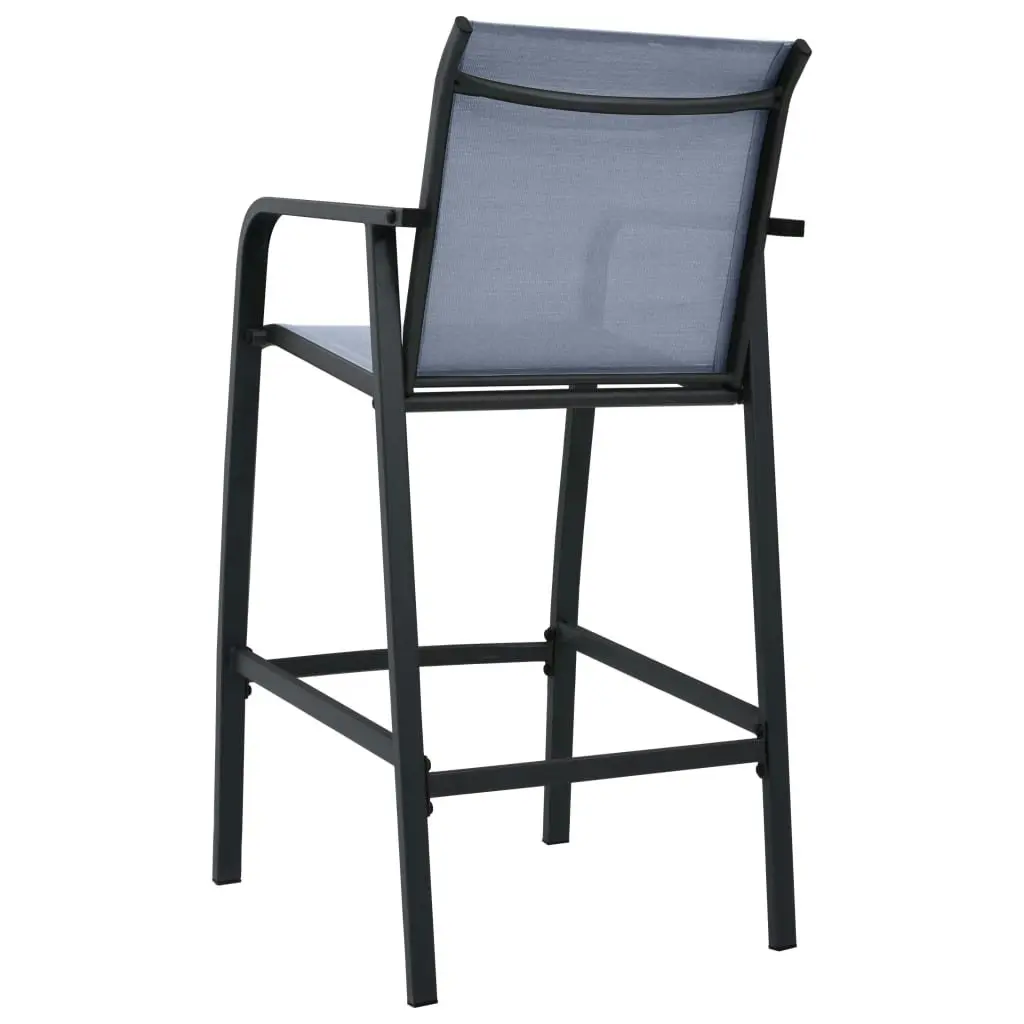 Garden Bar Chairs 2 pcs Grey Textilene 48118