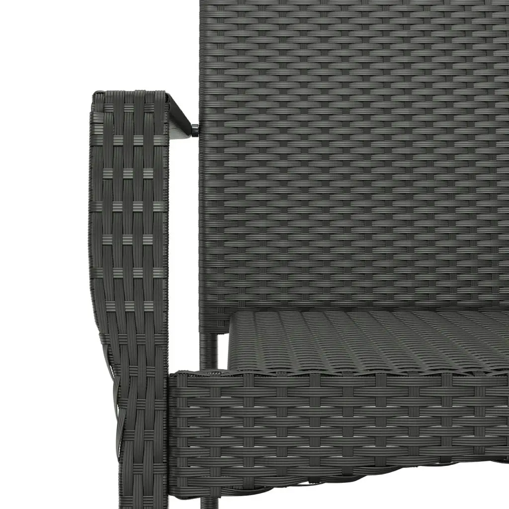 Garden Chairs with Cushions 2 pcs Poly Rattan Black 319881