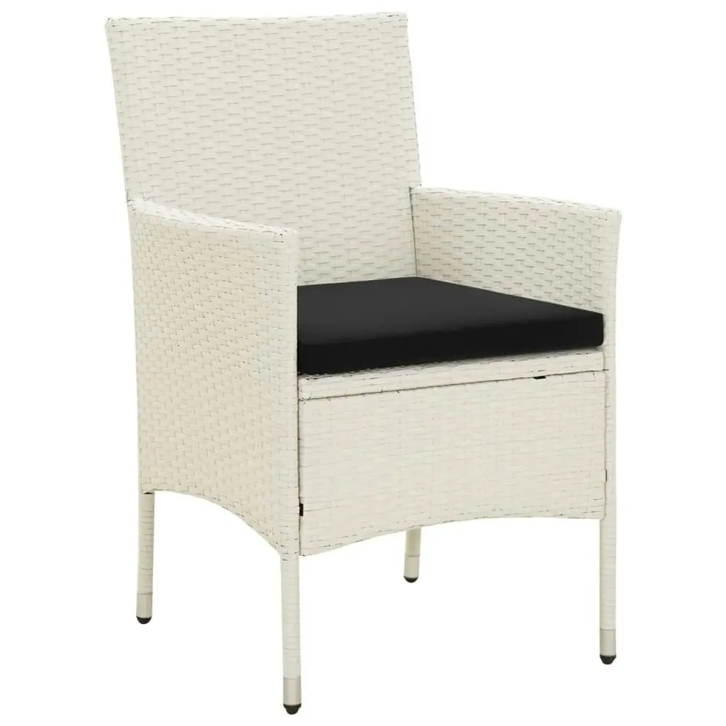 Garden Chairs with Cushions 2 pcs Poly Rattan White 316683