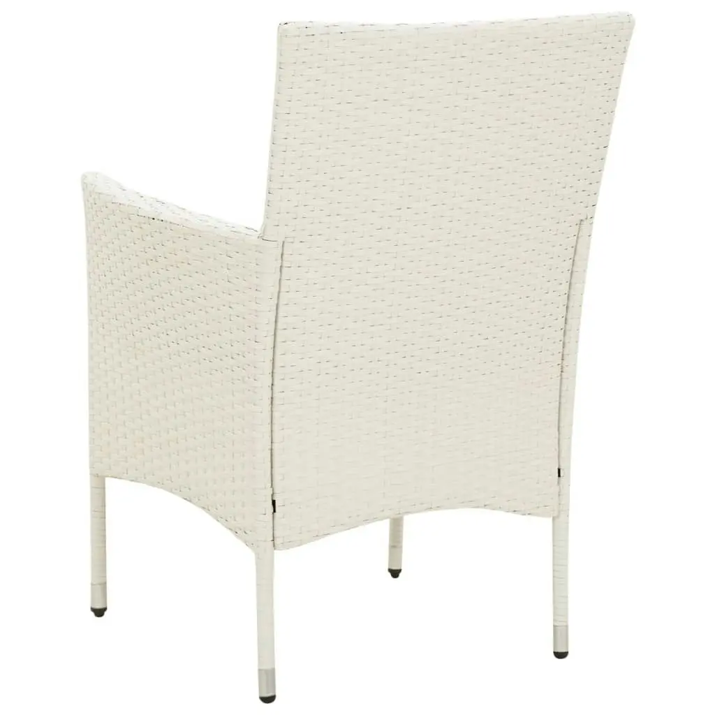 Garden Chairs with Cushions 2 pcs Poly Rattan White 316683