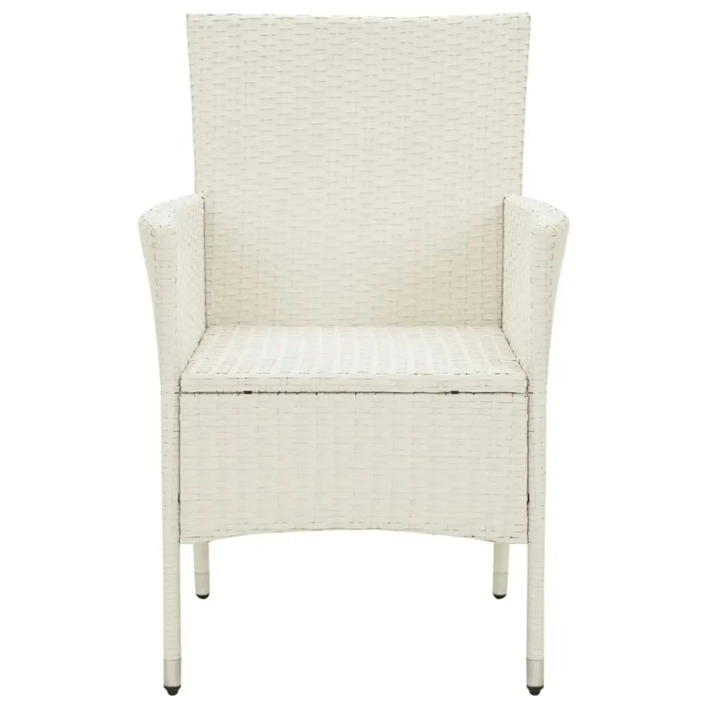 Garden Chairs with Cushions 2 pcs Poly Rattan White 316683