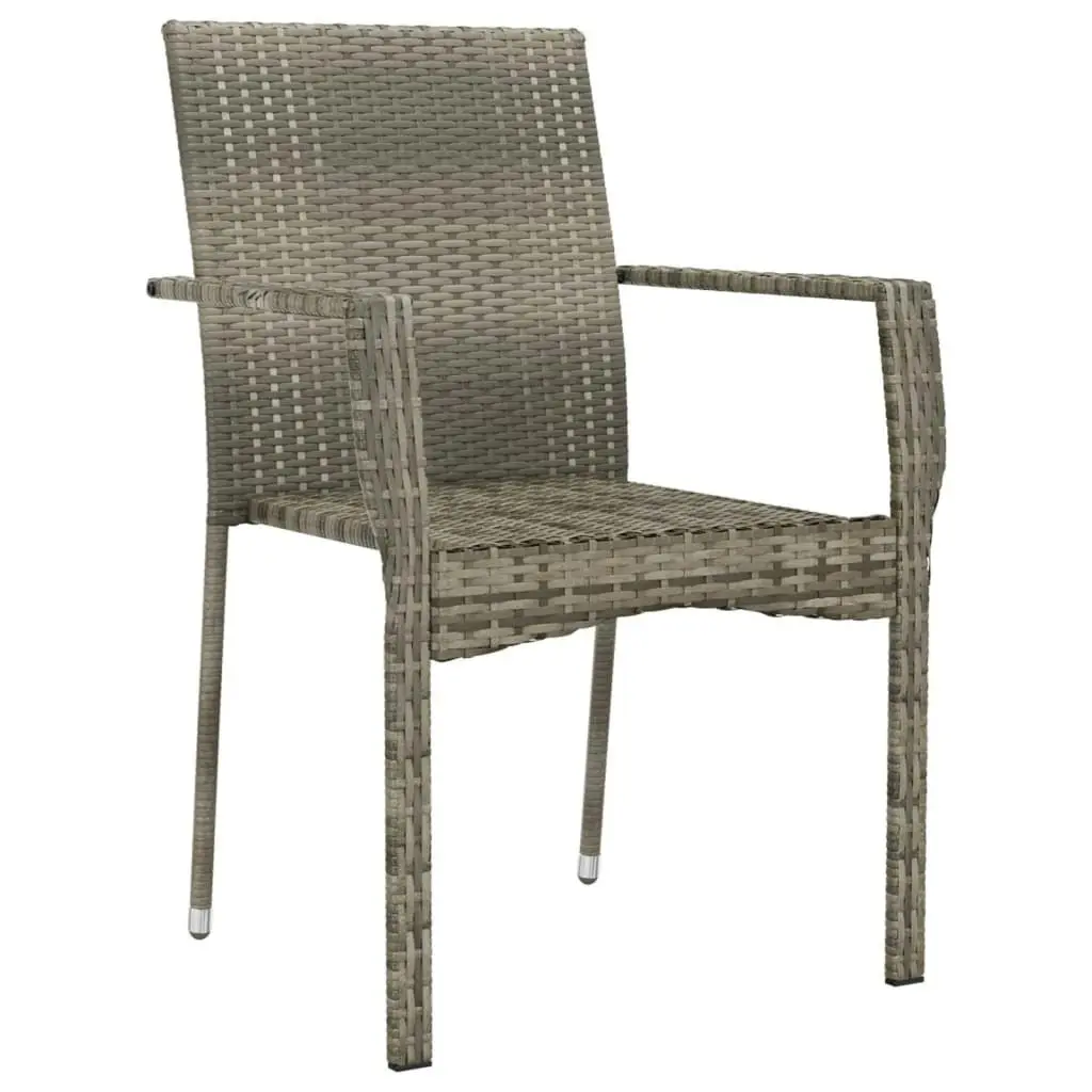 Garden Chairs with Cushions 2 pcs Poly Rattan Grey 319882