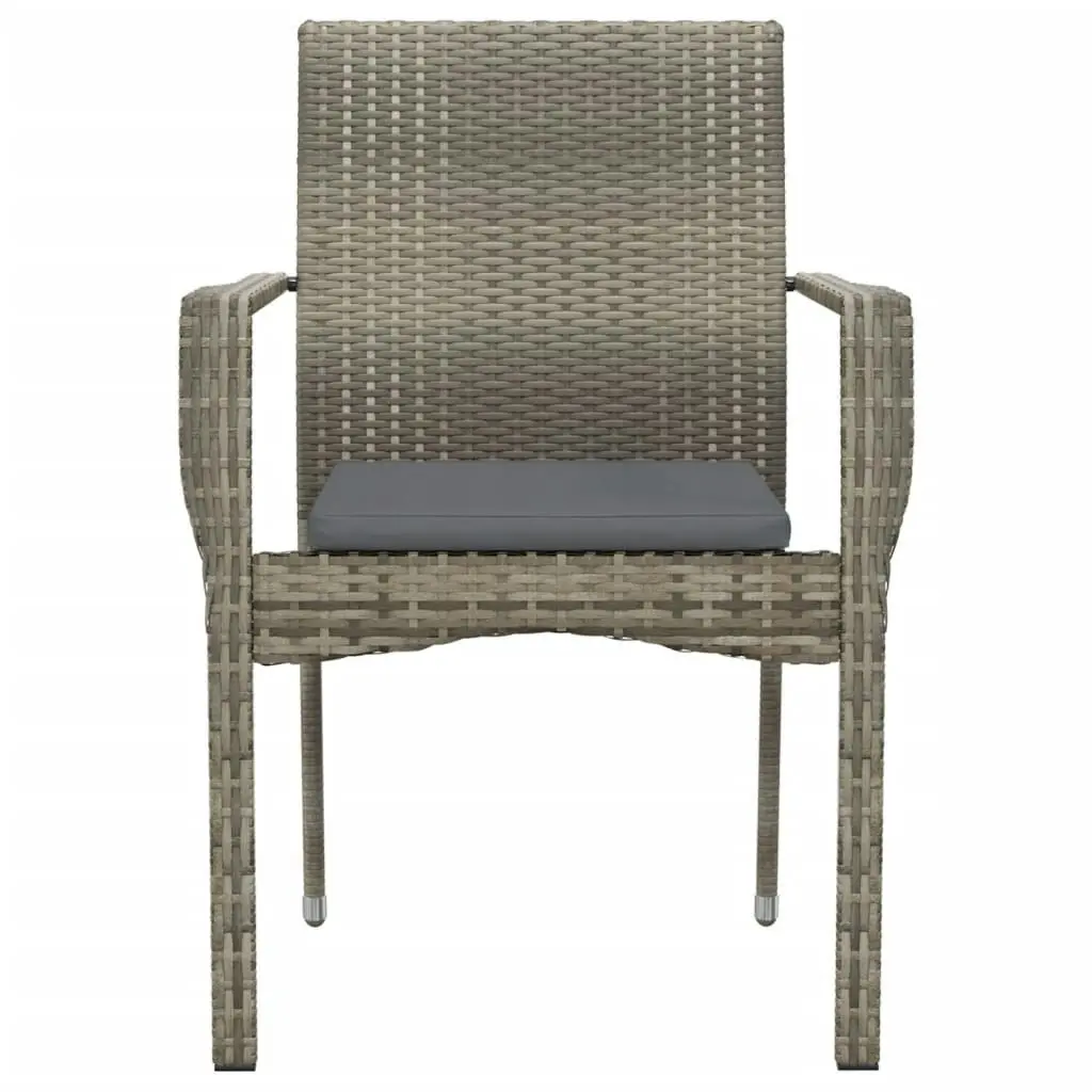 Garden Chairs with Cushions 2 pcs Poly Rattan Grey 319882