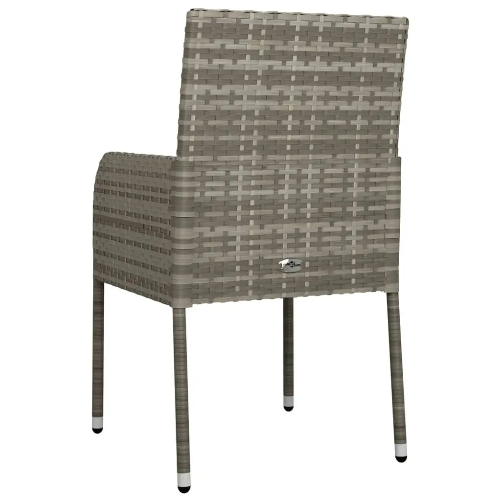 Garden Chairs with Cushions 2 pcs Poly Rattan Grey 319886