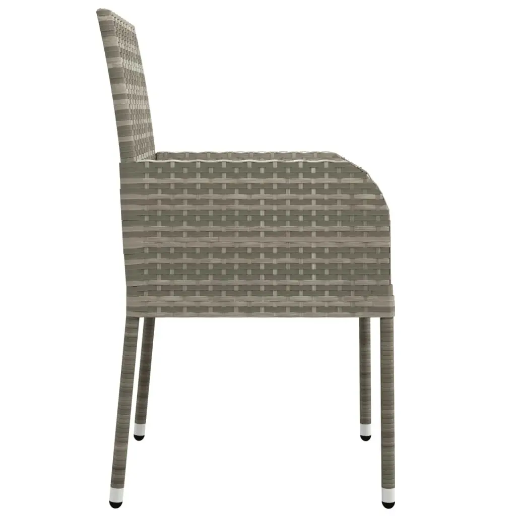 Garden Chairs with Cushions 2 pcs Poly Rattan Grey 319886