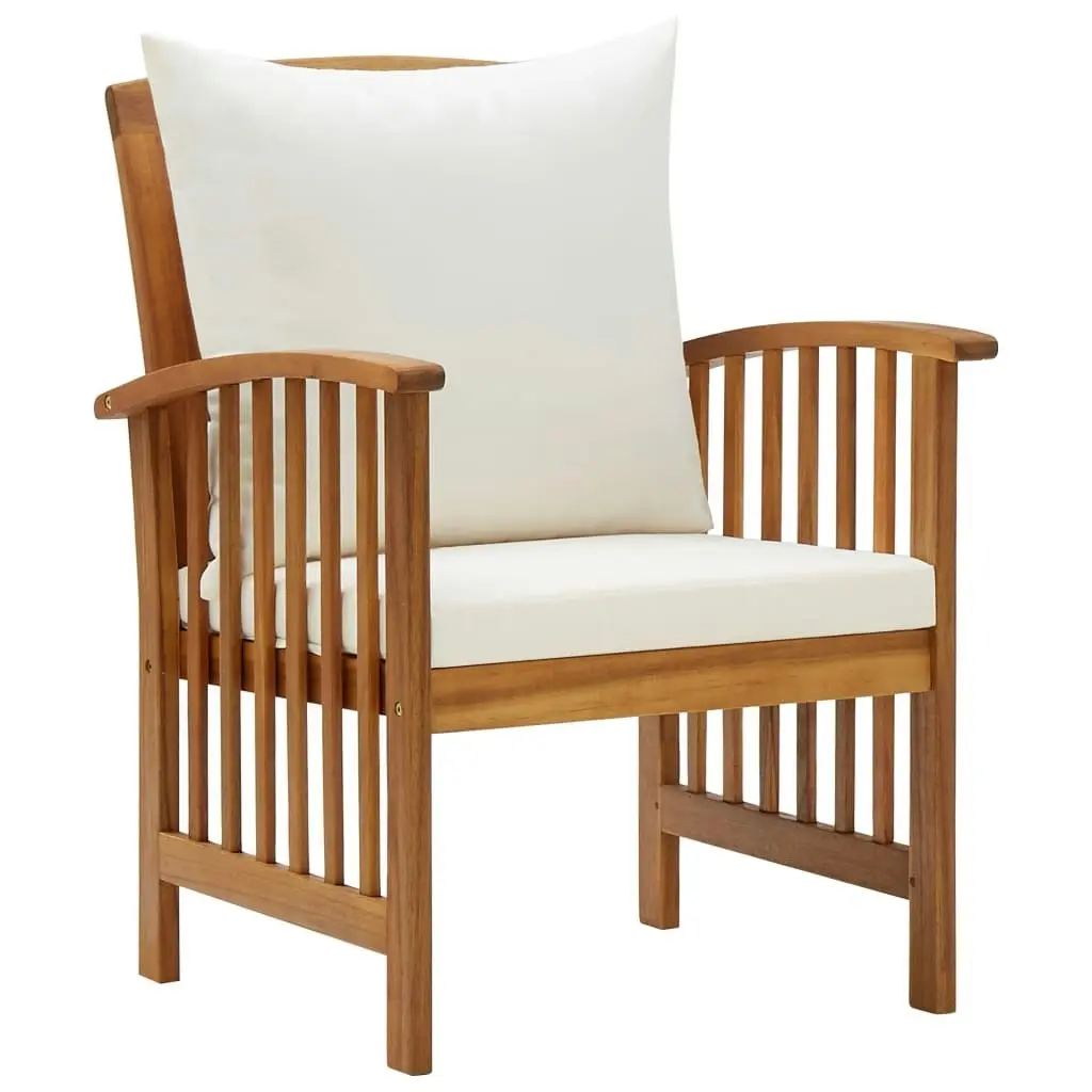 Garden Chairs with Cushions 2 pcs Solid Acacia Wood 310257