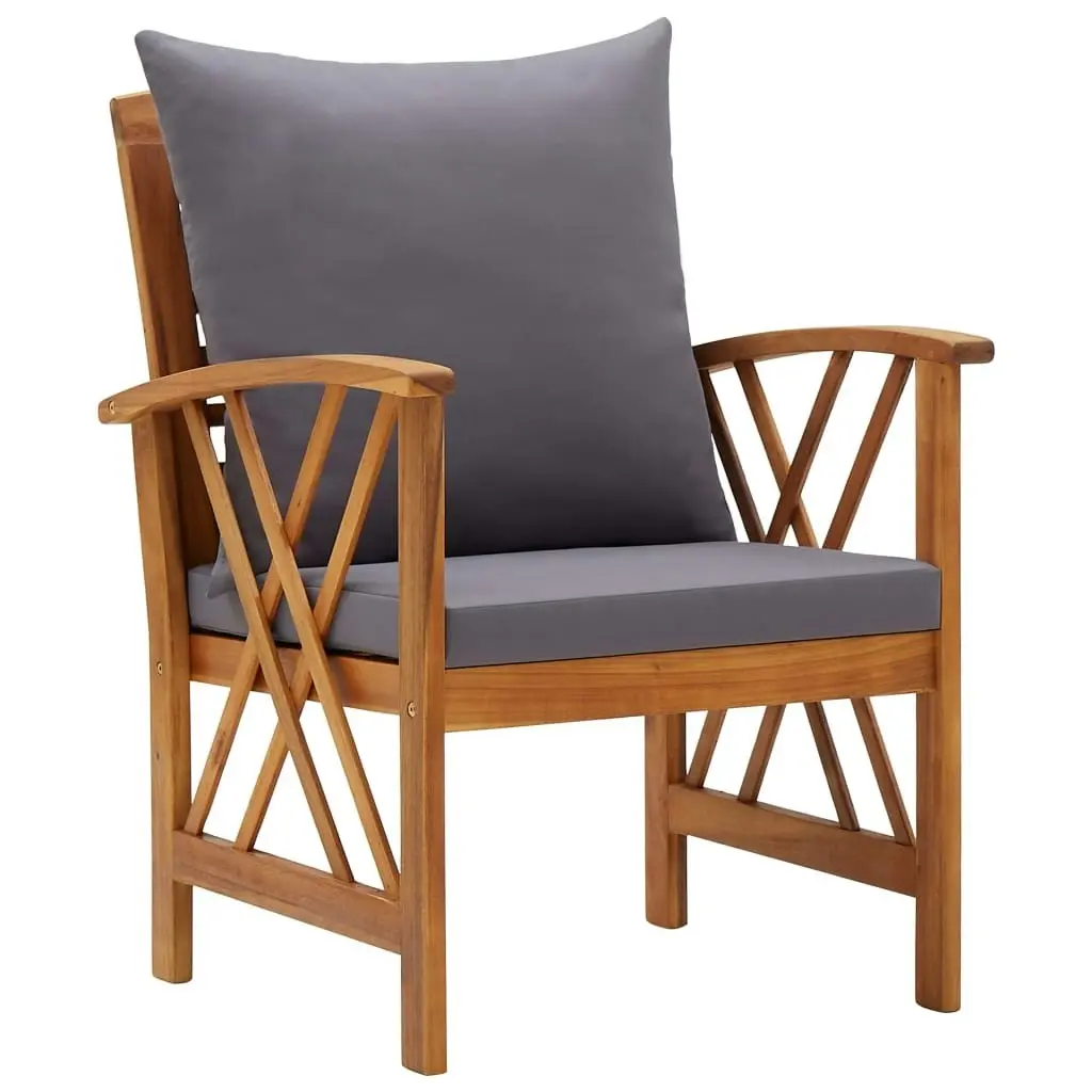 Garden Chairs with Cushions 2 pcs Solid Acacia Wood 310268