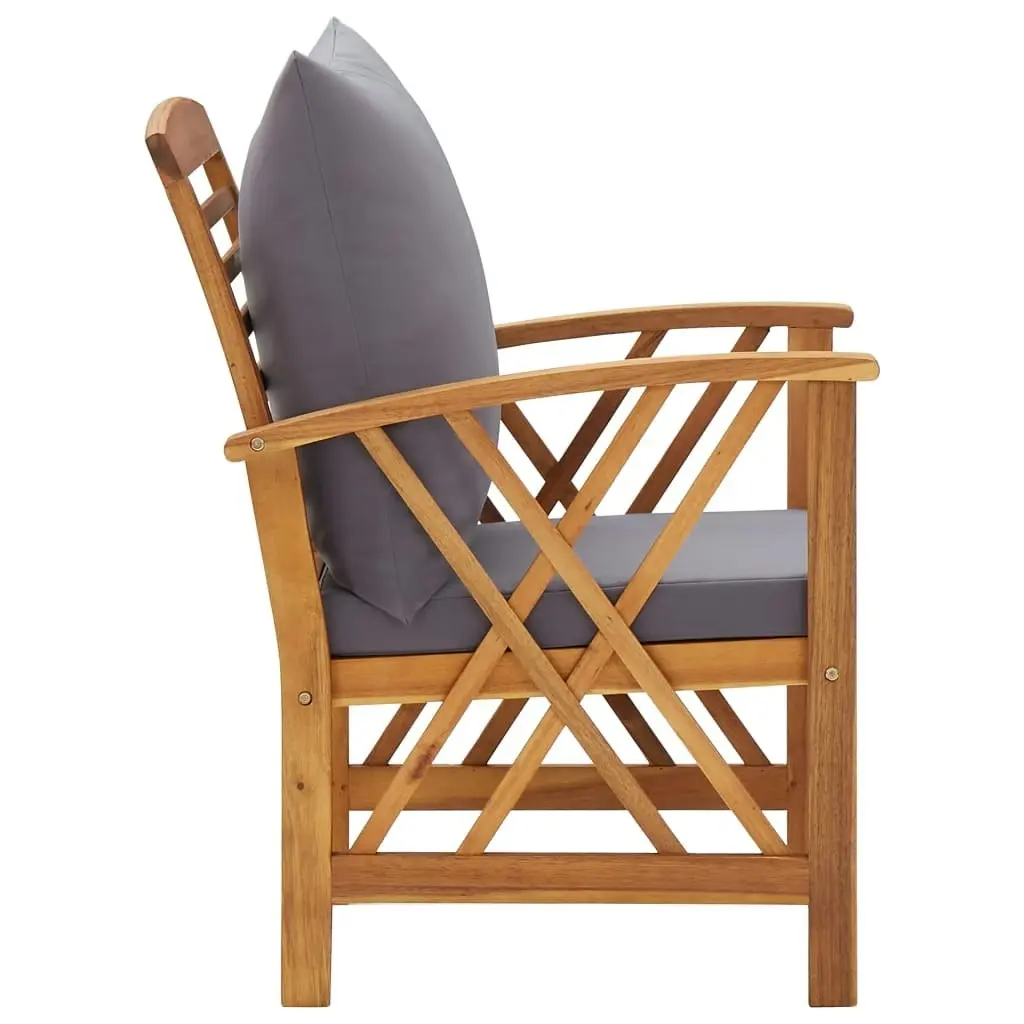 Garden Chairs with Cushions 2 pcs Solid Acacia Wood 310268