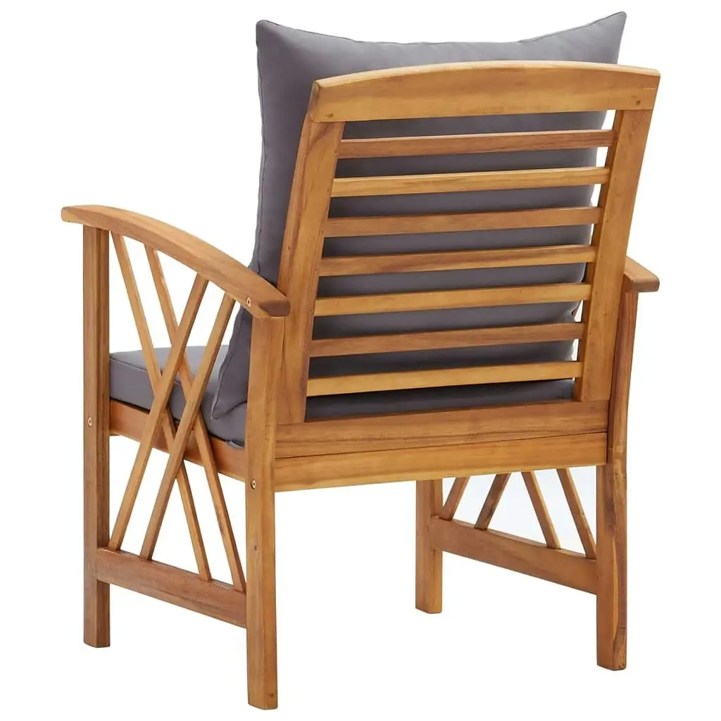 Garden Chairs with Cushions 2 pcs Solid Acacia Wood 310268