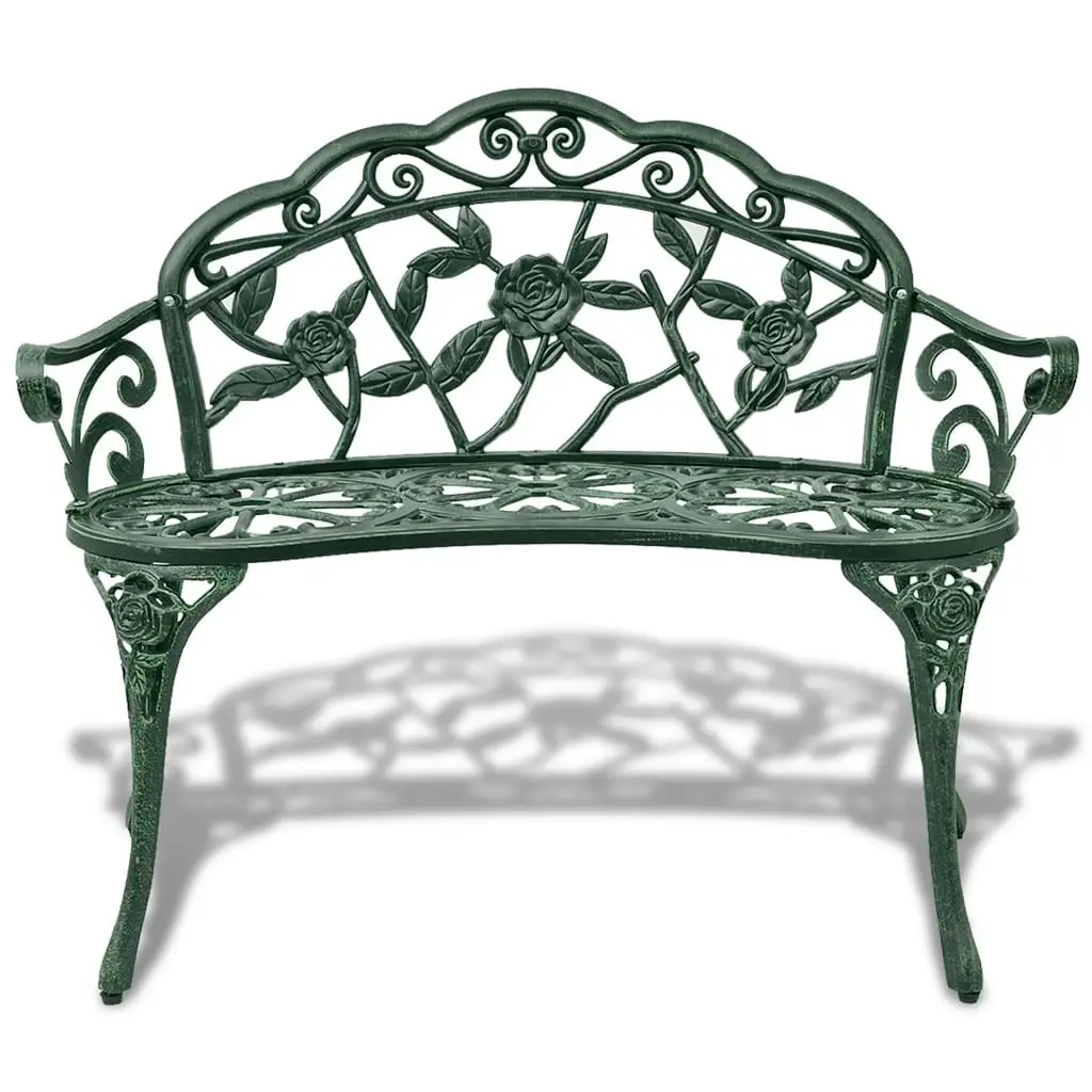 Garden Bench 100 cm Cast Aluminium Green 42166