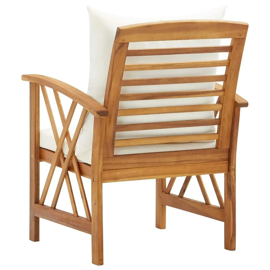 Garden Chairs with Cushions 2 pcs Solid Acacia Wood 310267