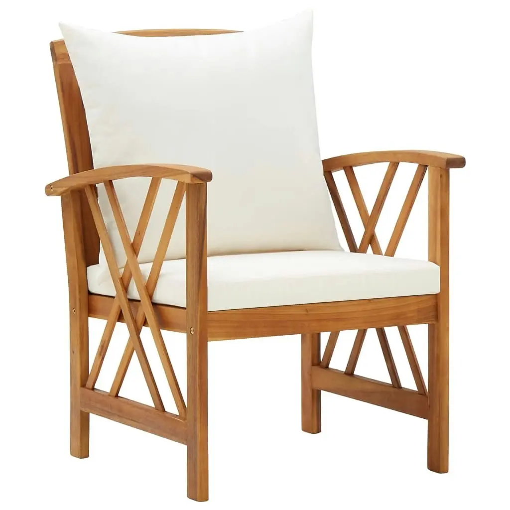 Garden Chairs with Cushions 2 pcs Solid Acacia Wood 310267