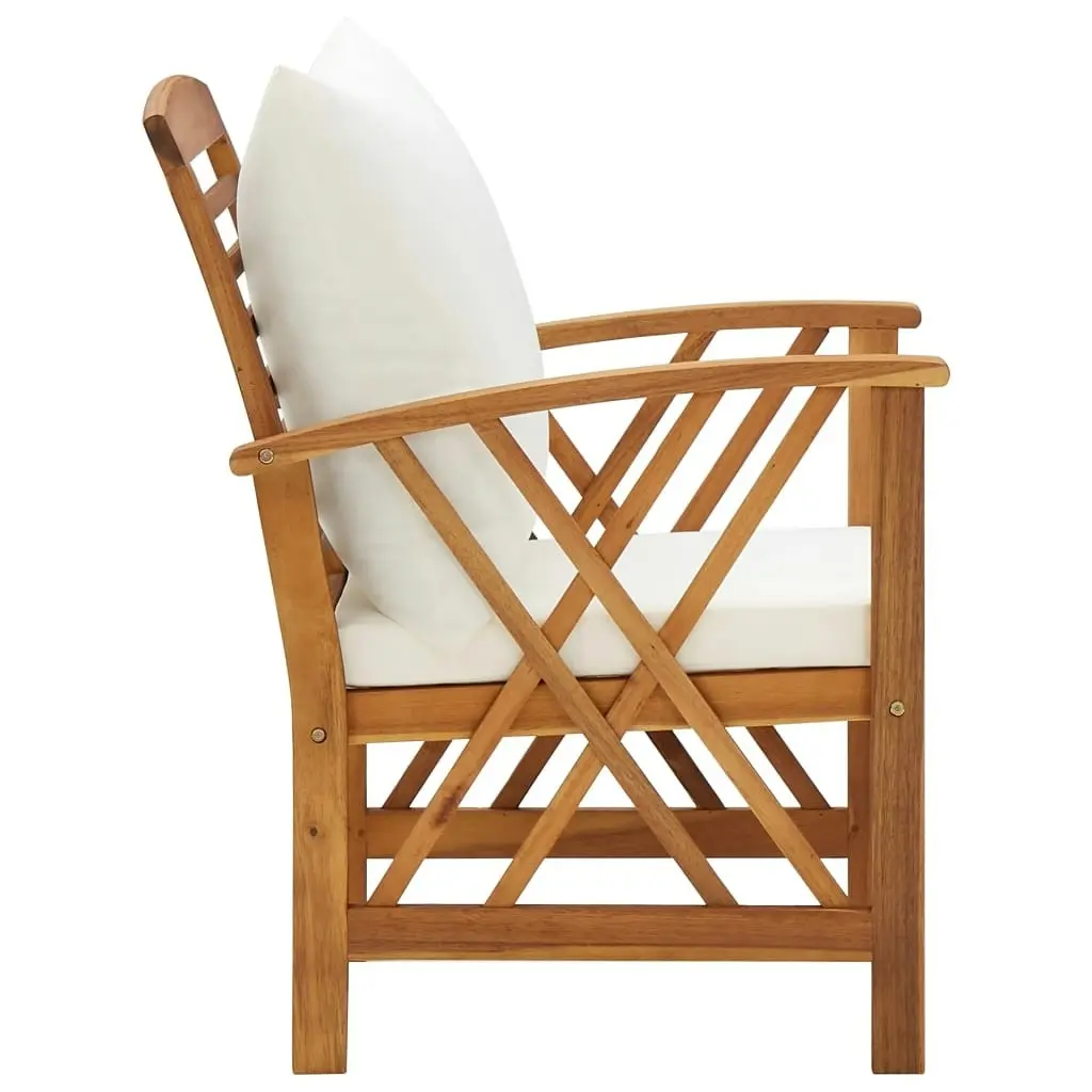 Garden Chairs with Cushions 2 pcs Solid Acacia Wood 310267