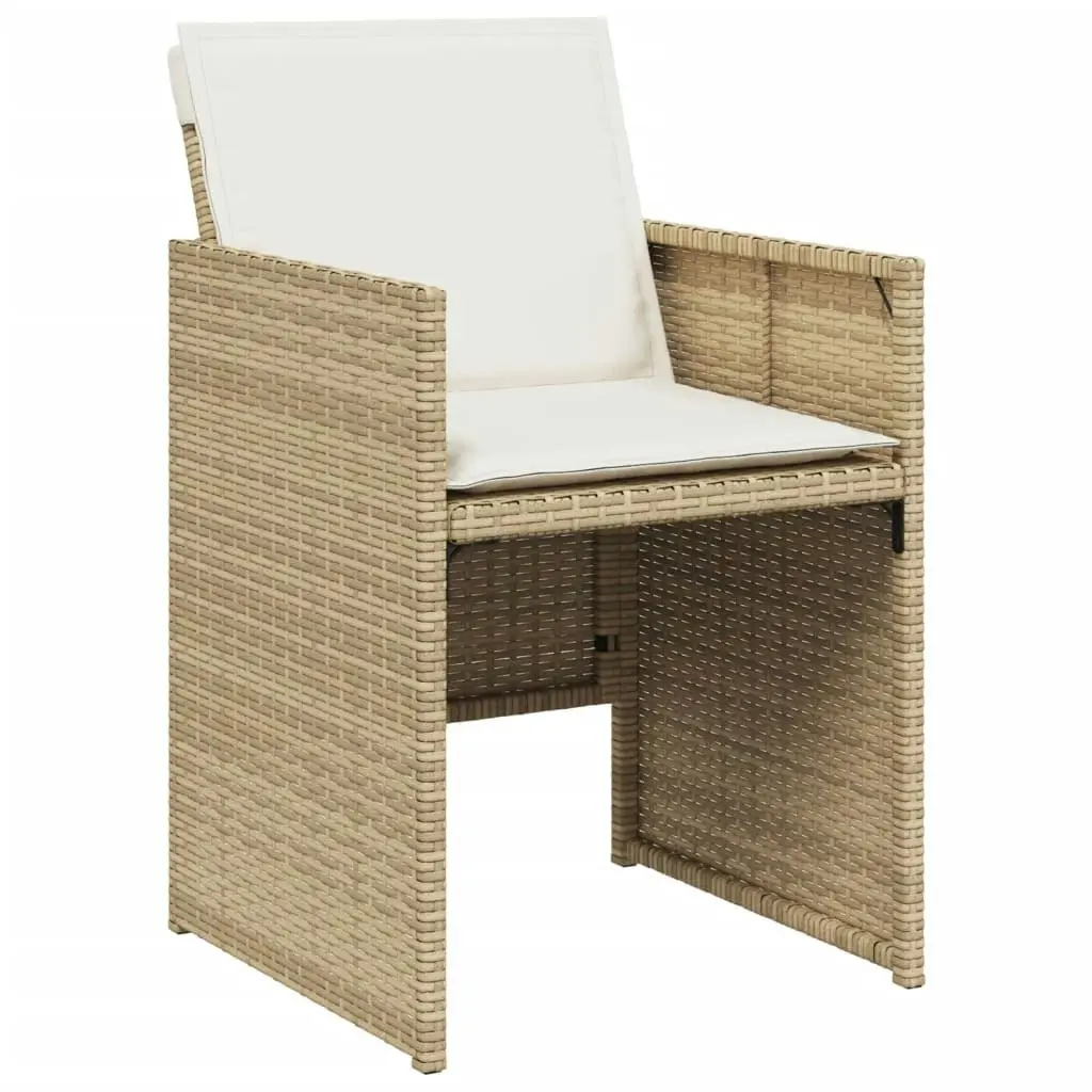 Garden Chairs with Cushions 4 pcs Beige Poly Rattan 364936