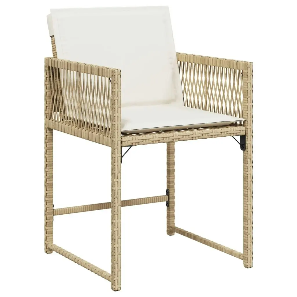 Garden Chairs with Cushions 4 pcs Beige Poly Rattan 365021