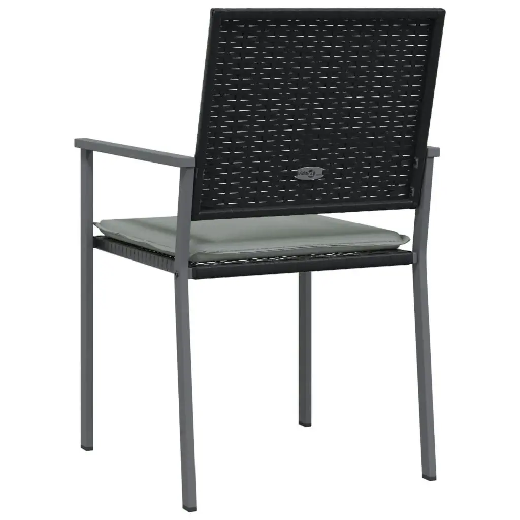 Garden Chairs with Cushions 4 pcs Black 54x62.5x89 cm Poly Rattan 3187081