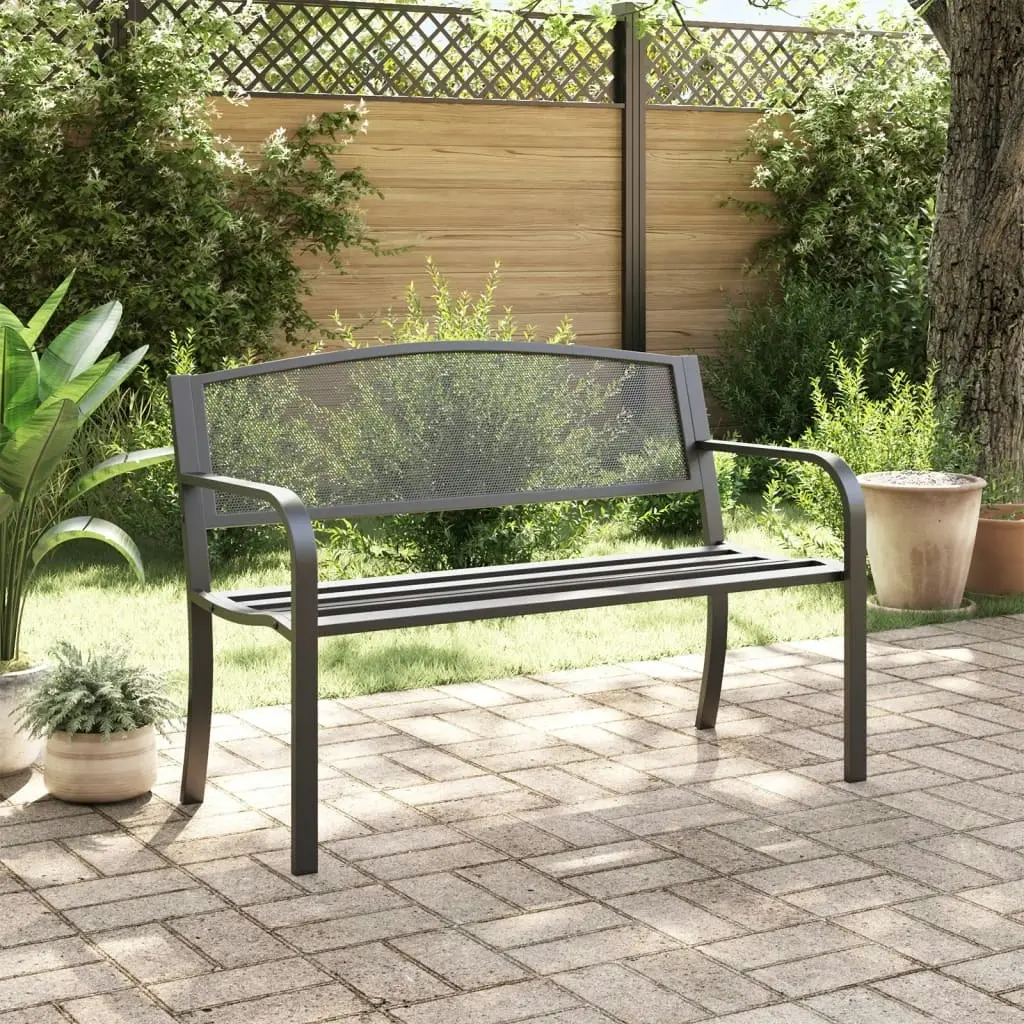 Garden Bench 119 cm Black Steel 4002827