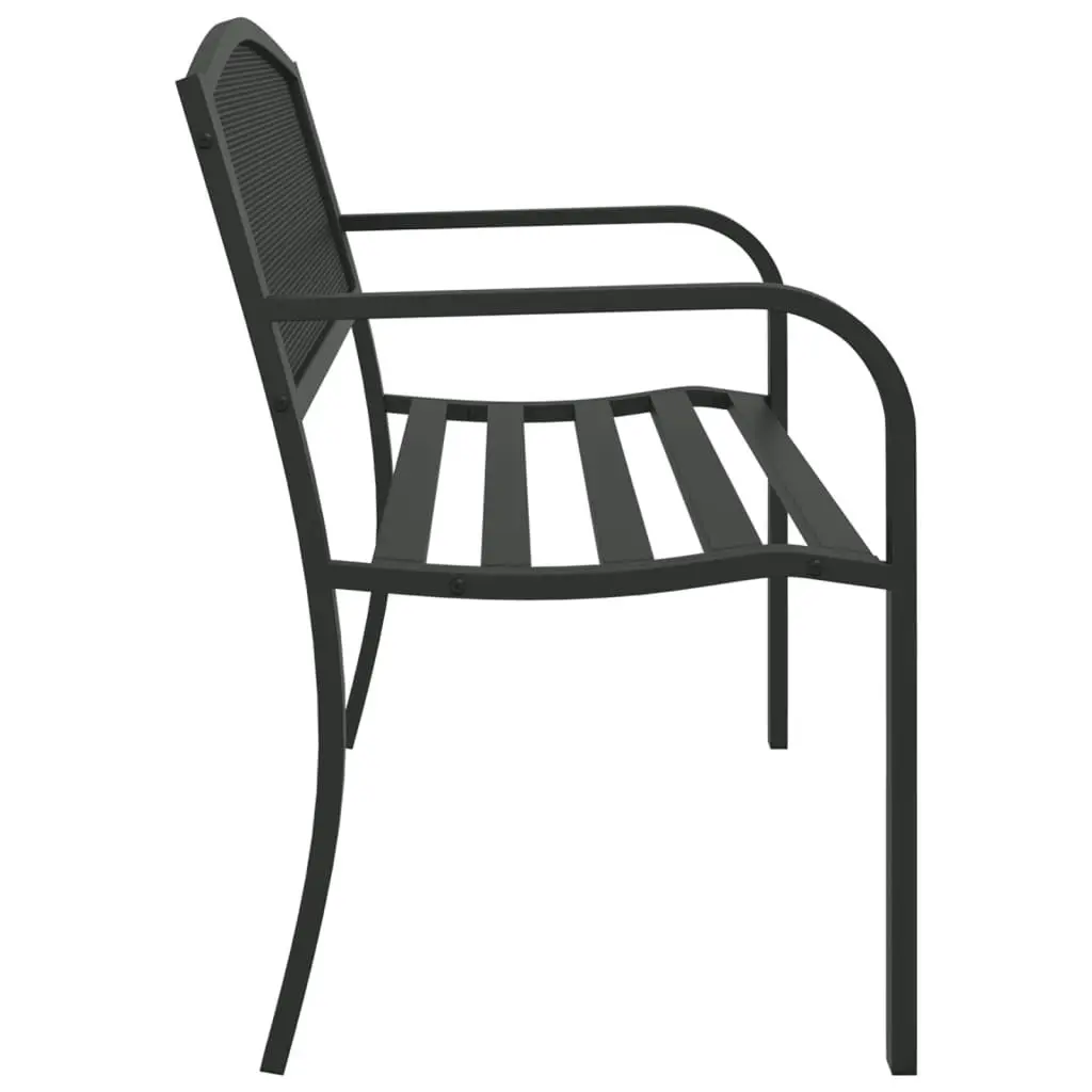 Garden Bench 119 cm Black Steel 4002827