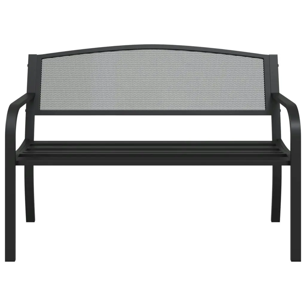 Garden Bench 119 cm Black Steel 4002827