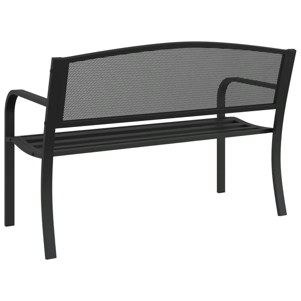 Garden Bench 119 cm Black Steel 4002827