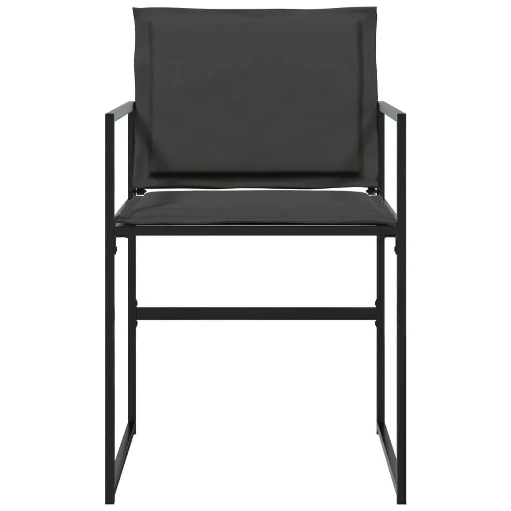 Garden Chairs with Cushions 4 pcs Black Steel and Textilene 4008584