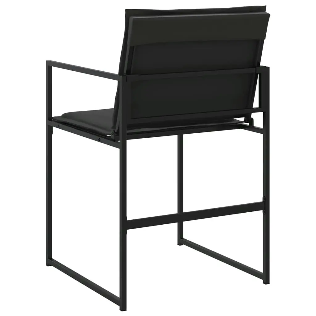 Garden Chairs with Cushions 4 pcs Black Steel and Textilene 4008584