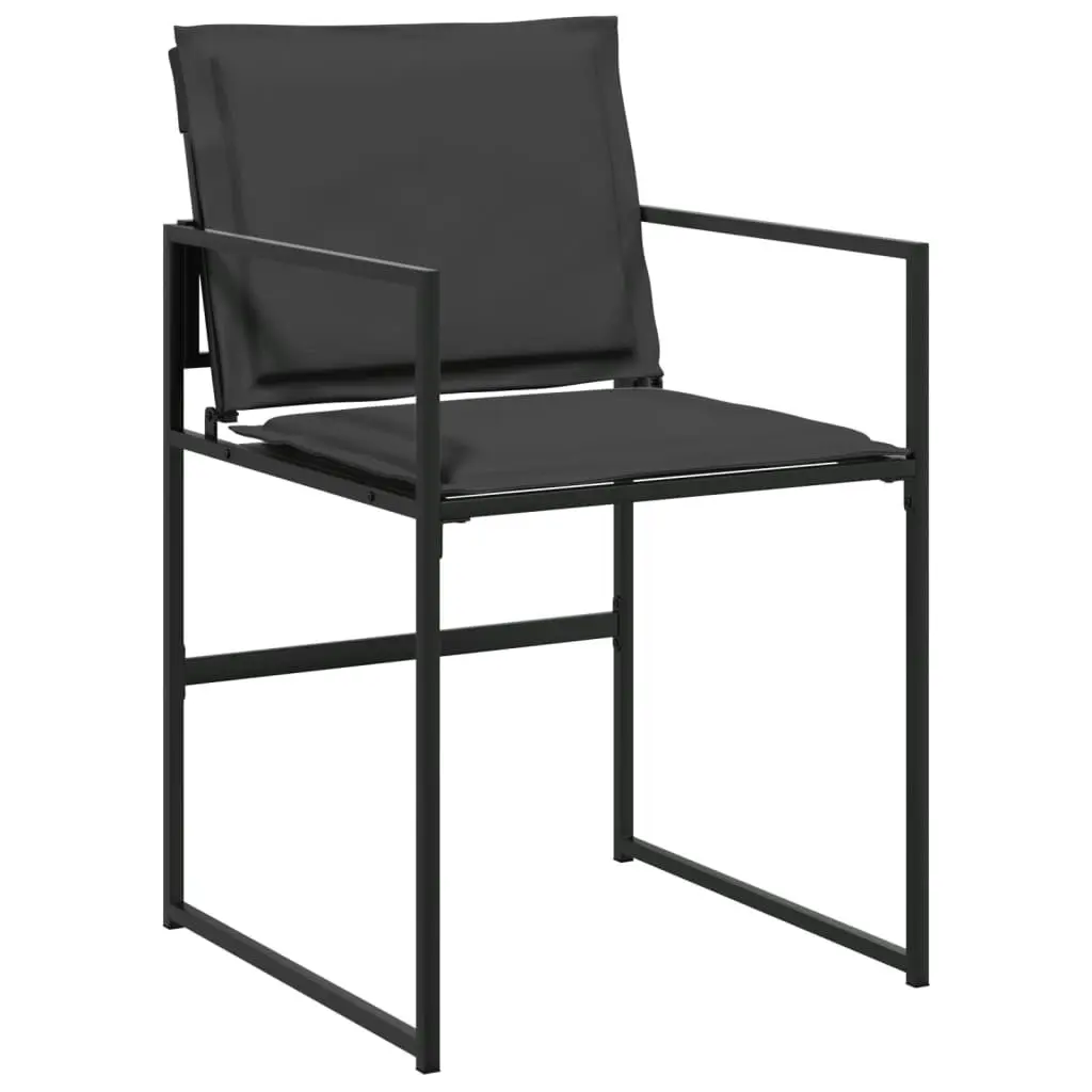 Garden Chairs with Cushions 4 pcs Black Steel and Textilene 4008584