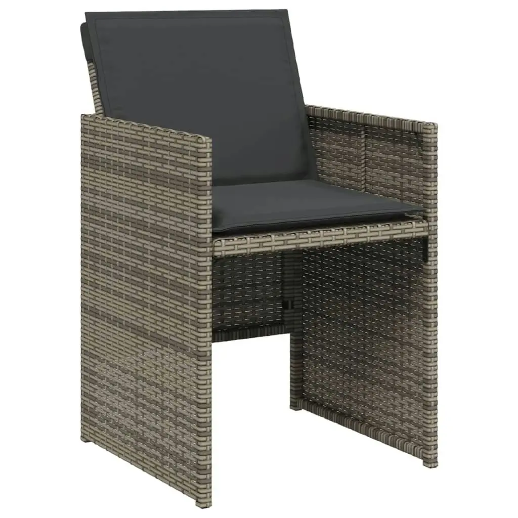 Garden Chairs with Cushions 4 pcs Grey Poly Rattan 364934